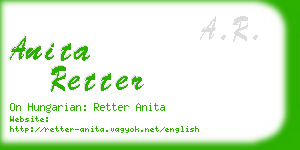 anita retter business card